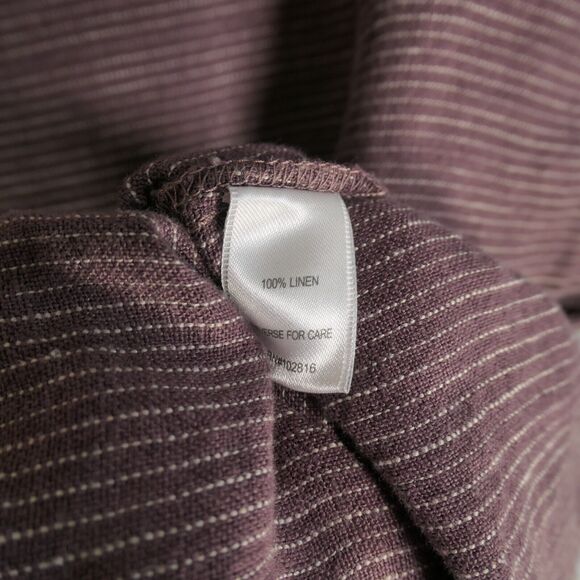 Garnet Hill Dress Womens 8 Striped 100% Linen Short Sleeve Sheath Shift Classic - Picture 10 of 12